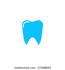 Teeth icon flat. Blue pictogram on white background. Vector illustration symbol