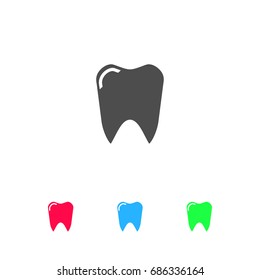 Teeth icon flat. Color pictogram on white background. Vector illustration symbol and bonus icons
