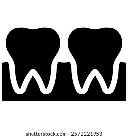 teeth icon with glyph style
