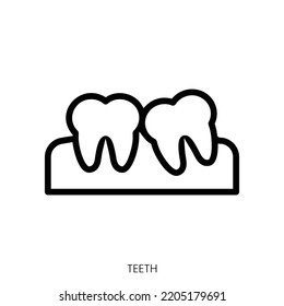 teeth icon. Line Art Style Design Isolated On White Background