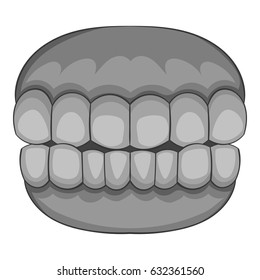 Teeth icon in monochrome style isolated on white background vector illustration