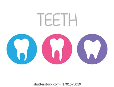 Teeth icon on white background, vector illustration