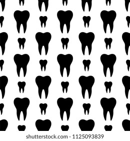 Teeth Icon Seamless Pattern, Medical Seamless Pattern Vector Art Illustration