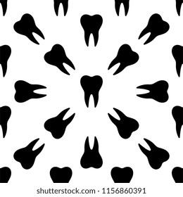 Teeth Icon Seamless Pattern, Medical Seamless Pattern Vector Art Illustration