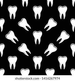 Teeth Icon Seamless Pattern, Medical Seamless Pattern Vector Art Illustration