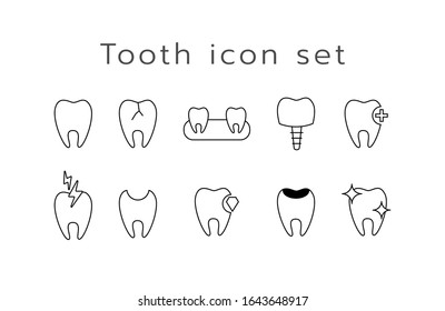 Icono de dientes para diseño dental. Ilustración vectorial.