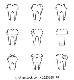 Teeth icon set vector illustration on white background