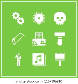 teeth icon. This set with brush, blade, saw blade and gear vector icons for mobile and web