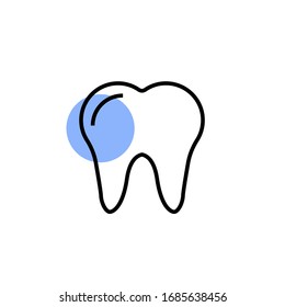 teeth icon vector illustration. dentist icon with color shape