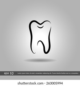 teeth icon vector illustration eps10 on grey background