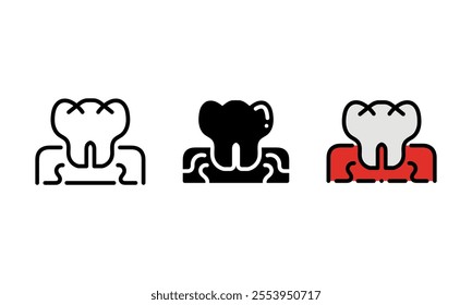 teeth icon. vector icon with outline, glyph, and filled outline style. which represents dental health and dental clinics. healthcare concept