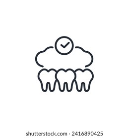 icono de dientes. vector.Curso editable.Signo de estilo lineal para uso de diseño web,logotipo.Ilustración de símbolo.