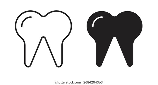 Icono de dientes para Diseños web. conjunto de iconos de contorno y Clipart