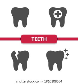 Teeth Icons. Professional, pixel perfect icons. EPS 10 format.