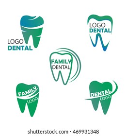 Teeth icons set. Dental logo isolated design. Vector illustration 10 EPS.