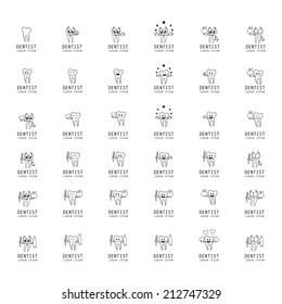 Teeth Icons Set - Isolated On White Background - Vector Illustration, Graphic Design Editable For Your Design