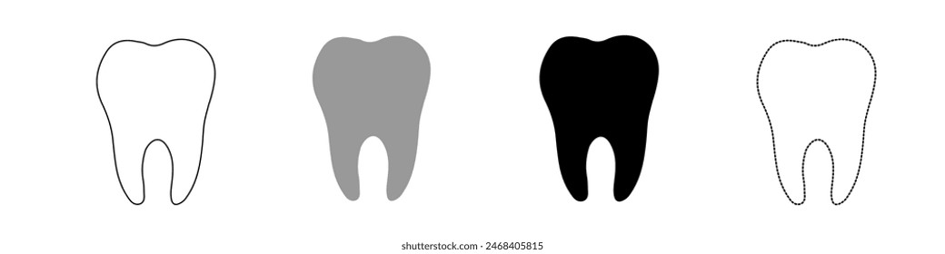Iconos de dientes sobre fondo blanco