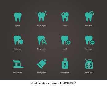 Teeth icons. Vector illustration.