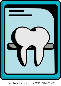 Teeth Imaging in Progress concept, dentist xray vector icon design, Dentures symbol,Oral Healthcare sign, Dental instrument stock illustration