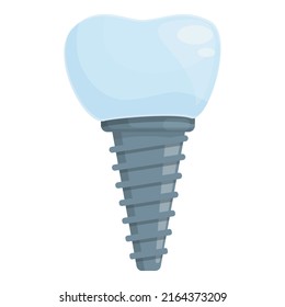Teeth implant icon cartoon vector. Oral surgery. Denture clinic