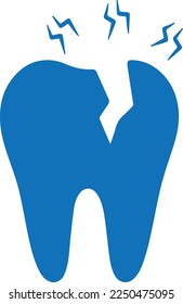 Teeth infection icon, cavity icon blue vector