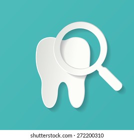 Teeth inspection with magnifying glass