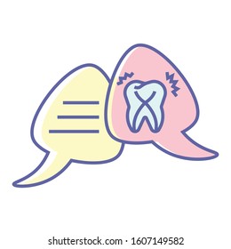 Teeth Insurance faq concept, Treatment recomendations and promotion on white background, Tooth Health Support Forum Vector, Icon Design, Dental Discussion Symbol