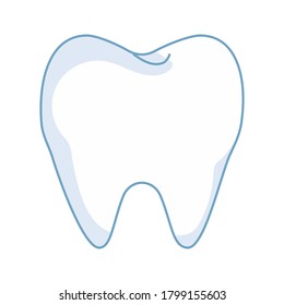 Teeth isolated on white background, stylish symbol, icon, logo. Dental care, stomatology concept.