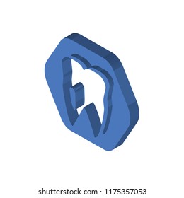 Teeth isometric left top view 3D icon