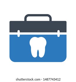 teeth kit glyph colour vector icon