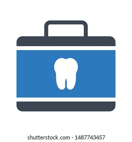 teeth kit glyph colour vector icon