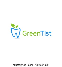 Teeth with leaves logo design