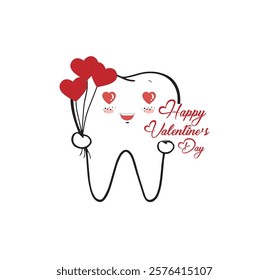 Teeth  line drawing with watercolor hearts vector, teeth line drawing with hearts watercolor illustration, t-shirt , card design