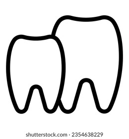 Icono de la línea de dientes. Ilustración vectorial dental aislada en blanco. Diseño de estilo de esquema de cuidado dental, diseñado para web y aplicación. Eps 10