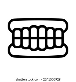 ilustración de icono de línea de dientes vectorial