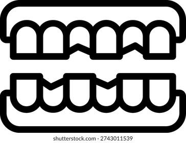 teeth line icon illustration vector