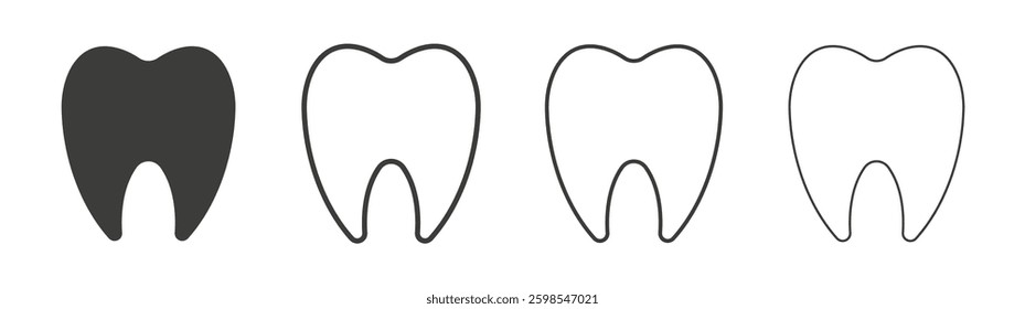 Teeth line icon vector illustration set.