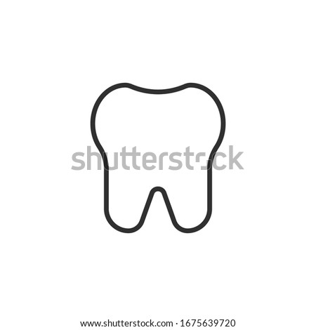Teeth, linear style sign. Symbol, logo illustration. 