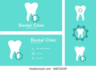 Teeth logo and cards  for dental clinic