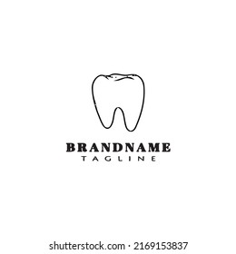 teeth logo cartoon icon design template black modern isolated vector illustration