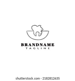 teeth logo cartoon icon design template black modern isolated vector illustration