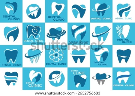 Teeth logo collection. Set of dental tooth icon. Logo for dent clinic