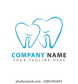 Teeth Logo vector line art design. Dental care icon