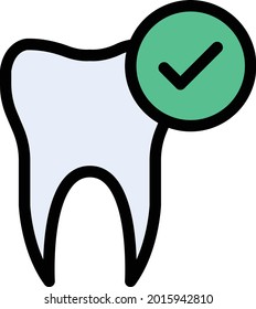teeth mark vector line colour icon