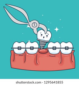 teeth medicine treatment with orthodotist and prosthesis