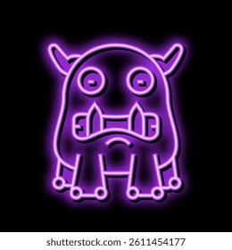 teeth monster alien neon light sign vector. teeth monster alien sign. isolated symbol illustration