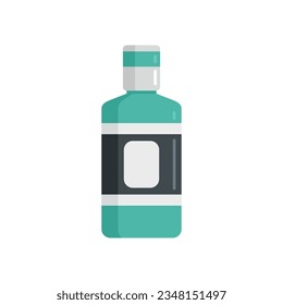 Teeth mouthwash icon flat vector. Dental wash. Mint fresh isolated