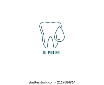 Teeth Oil Pulling Icon Vector Illustration 