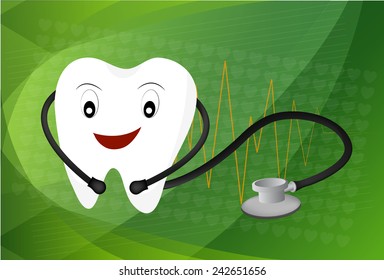 Teeth on a abstract technology background