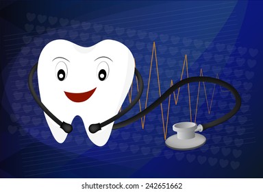Teeth on a abstract technology background